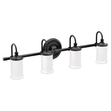 Moen - Matte Black Four Globe Bath Light - Matte Black