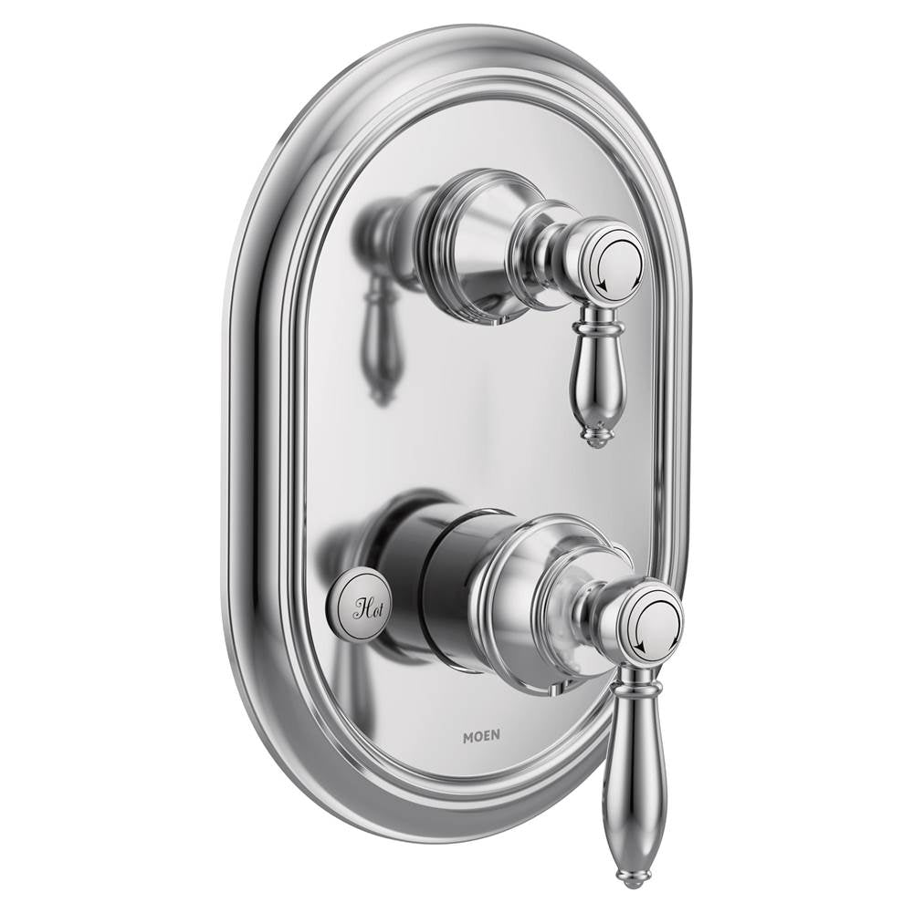 Moen - Weymouth M-CORE 3-Series 2-Handle Shower Trim with Integrated Transfer Valve in Chrome (Valve Sold Separately) - Chrome