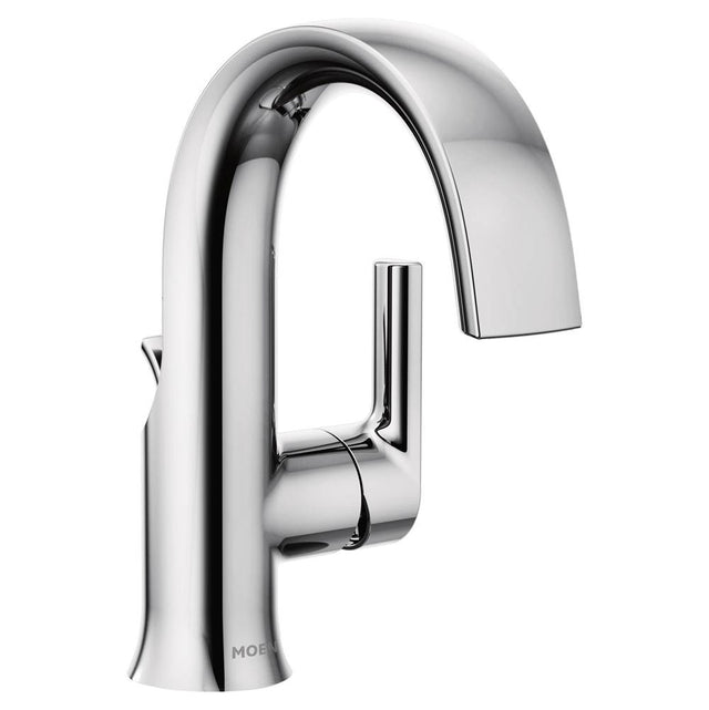 Moen - Doux Collection One-Handle High Arc Laminar Stream Bathroom Faucet, Chrome - Chrome