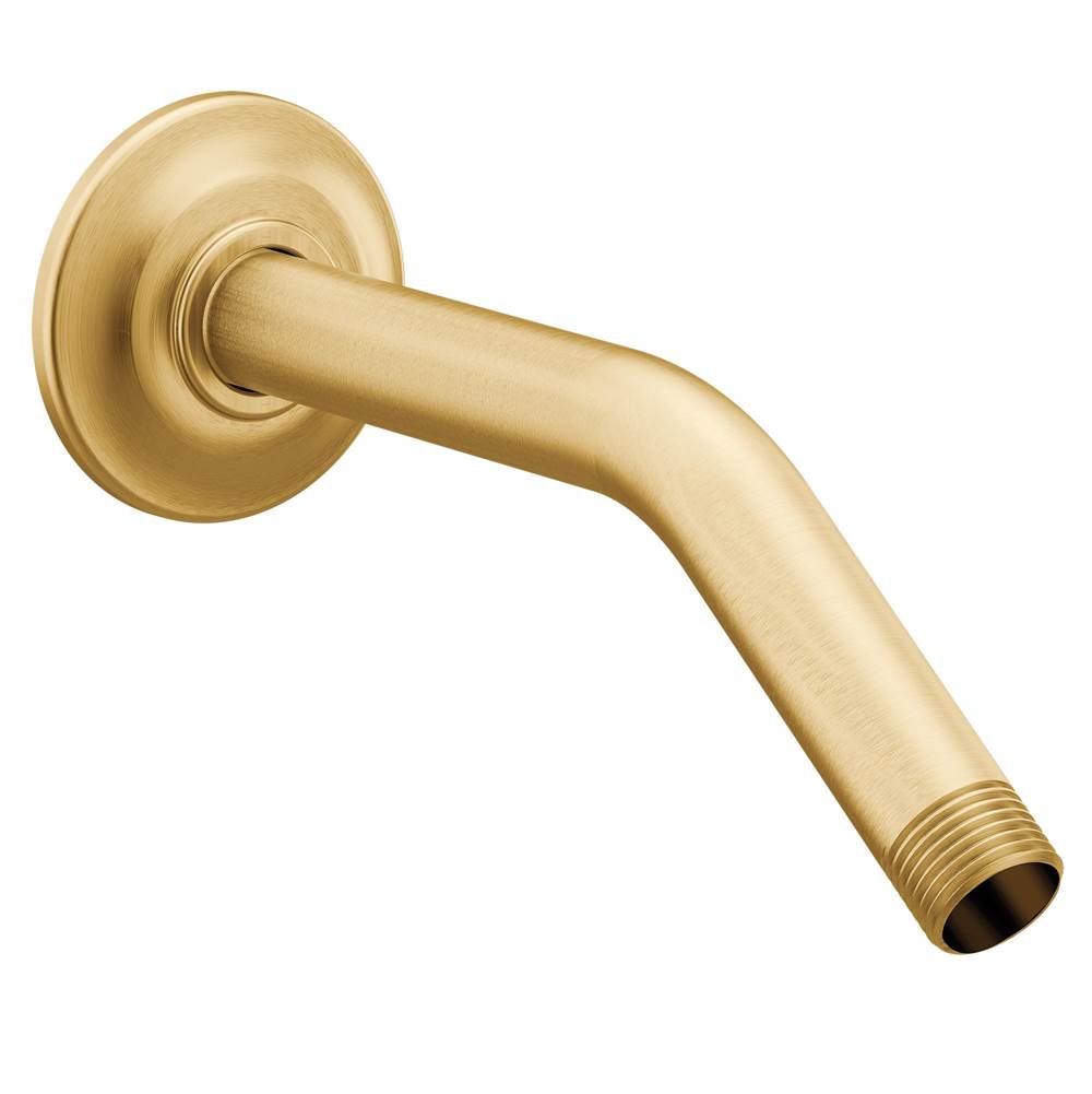 Moen - 8-Inch Standard Shower Arm with Matching Flange Included in Matte Black - Brushed Gold