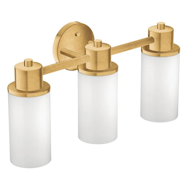 Moen - Brushed Gold Three Globe Bath Light - Brushed Gold