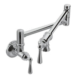 Moen - Traditional Wall Mount Swing Arm Folding Pot Filler Kitchen Faucet, Chrome - Chrome