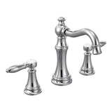 Moen - Weymouth 8 in. Widespread 2-Handle High-Arc Bathroom Faucet Trim Kit in Chrome (Valve Sold Separately) - Chrome