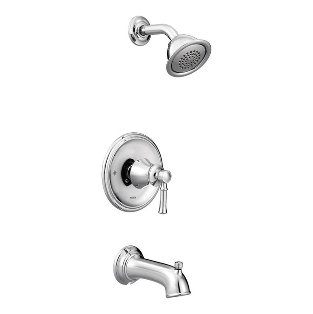 Moen - Dartmoor Posi-Temp Single-Handle Wall-Mount Faucet Trim Kit in Chrome (Valve Sold Separately) - Chrome