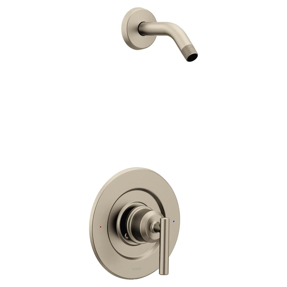 Moen - Gibson Single-Handle Posi-Temp Shower Faucet Trim Kit in Brushed Nickel (Shower Head and Valve Not Included) - Brushed Nickel