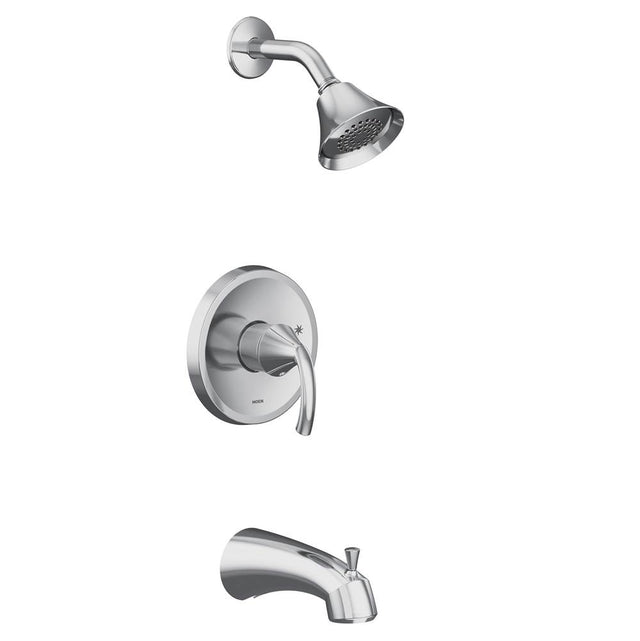 Moen - Glyde M-CORE 2-Series Eco Performance 1-Handle Tub and Shower Trim Kit in Chrome (Valve Sold Separately) - Chrome