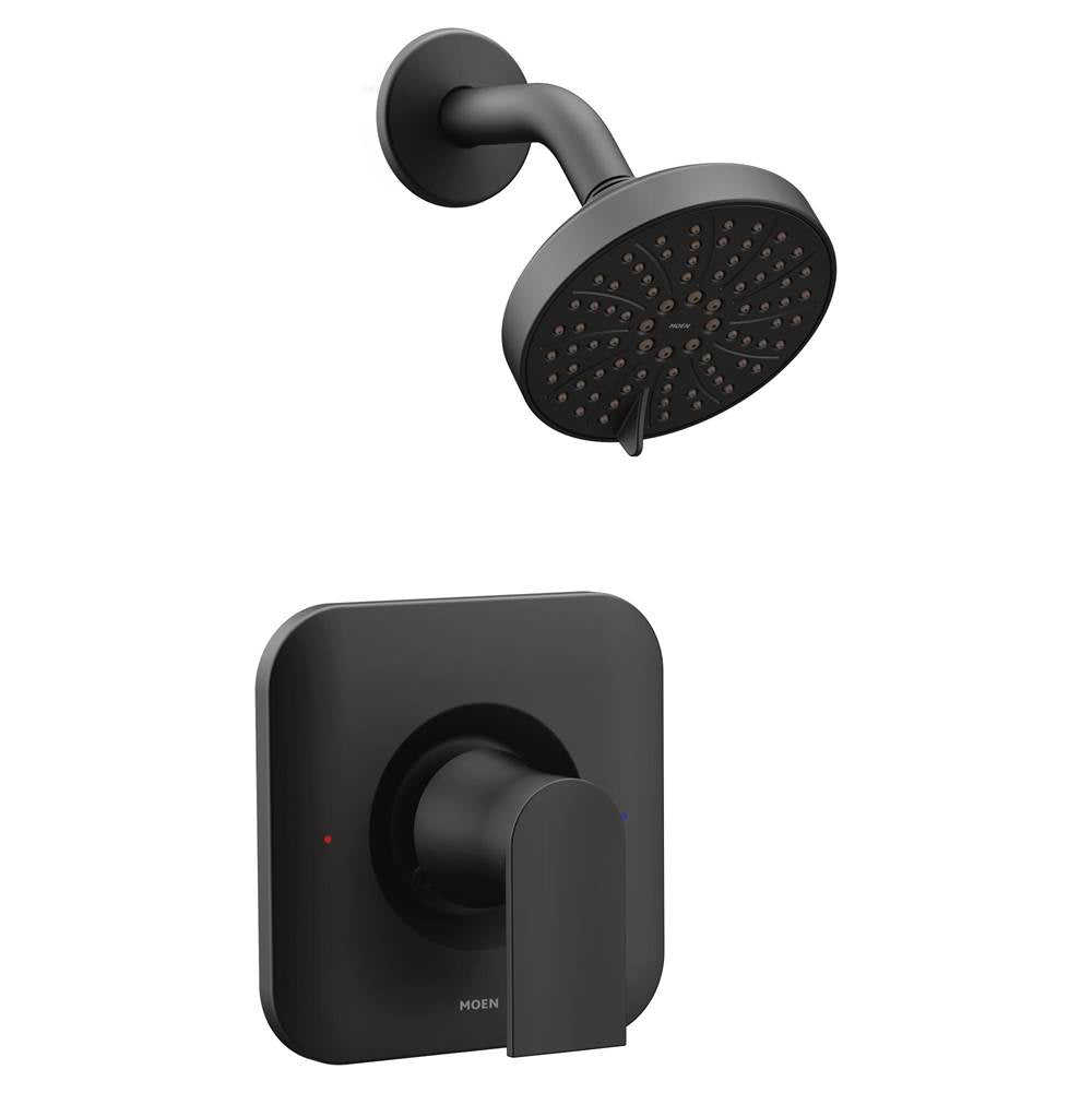 Moen - Genta LX Posi-Temp Pressure Balancing Eco-Performance Modern Shower Only Trim, Valve Required, Matte Black - Matte Black