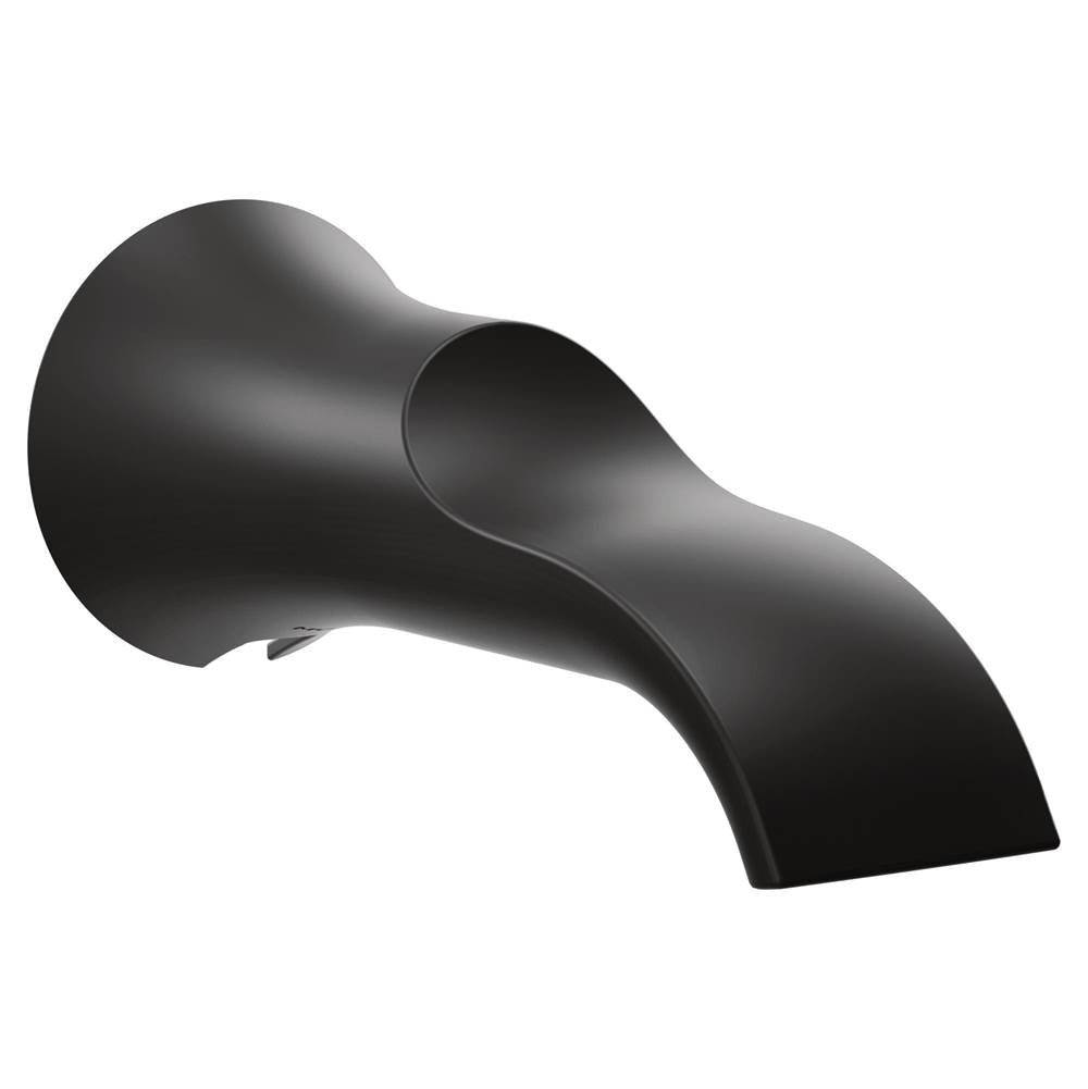 Moen - Doux 1/2-Inch Slip Fit Connection Non-Diverting Tub Spout, Matte Black - Matte Black