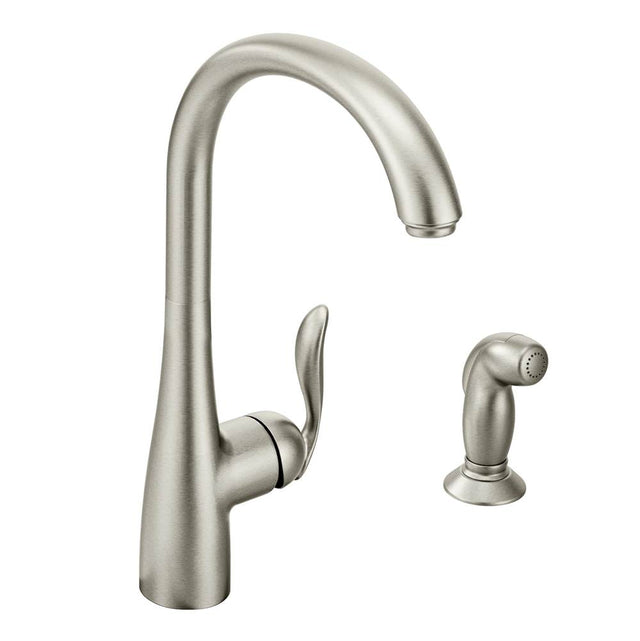 Moen - Arbor One-Handle High Arc Kitchen Faucet with Side Spray, Spot Resistant Stainless - Spot Resist Stainless