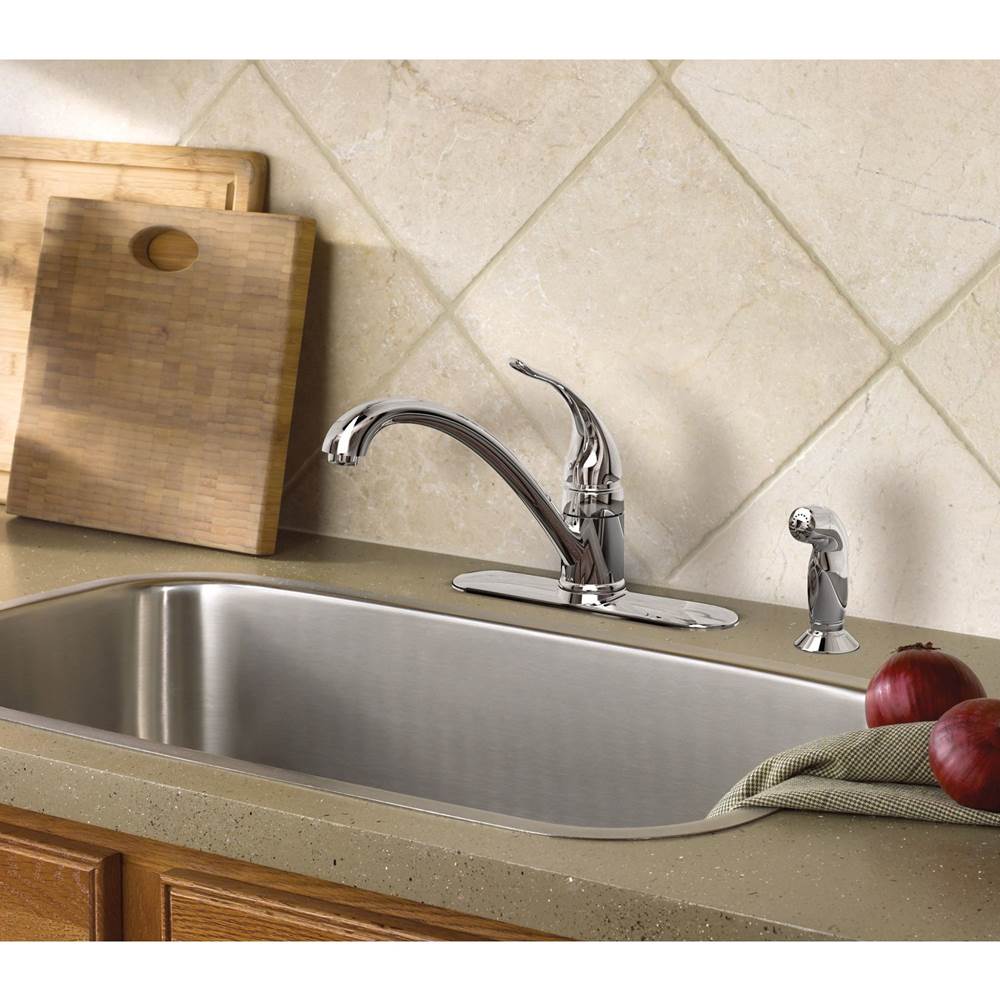 Torrance Chrome Single-Handle Lever Kitchen Faucet with Side Spray