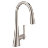 Moen - Kurv Smart Faucet Touchless Pull Down Sprayer Kitchen Faucet with Voice Control and Power Boost, Spot Resist Stainless - Spot Resist Stainless