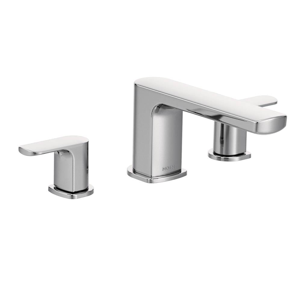 Moen - Rizon 2-Handle Deck-Mount Roman Tub Faucet Trim Kit in Chrome (Valve Sold Separately) - Chrome