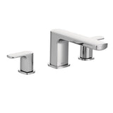 Moen - Rizon 2-Handle Deck-Mount Roman Tub Faucet Trim Kit in Chrome (Valve Sold Separately) - Chrome