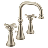 Moen - Colinet Traditional Two-Handle Widespread High-Arc Bathroom Faucet with Cross Handles, Valve Required, in Brushed Nickel - Brushed Nickel