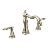Moen - Weymouth 2-Handle Diverter Deck-Mount High-Arc Roman Tub Faucet in Nickel (Valve Sold Separately) - Polished Nickel