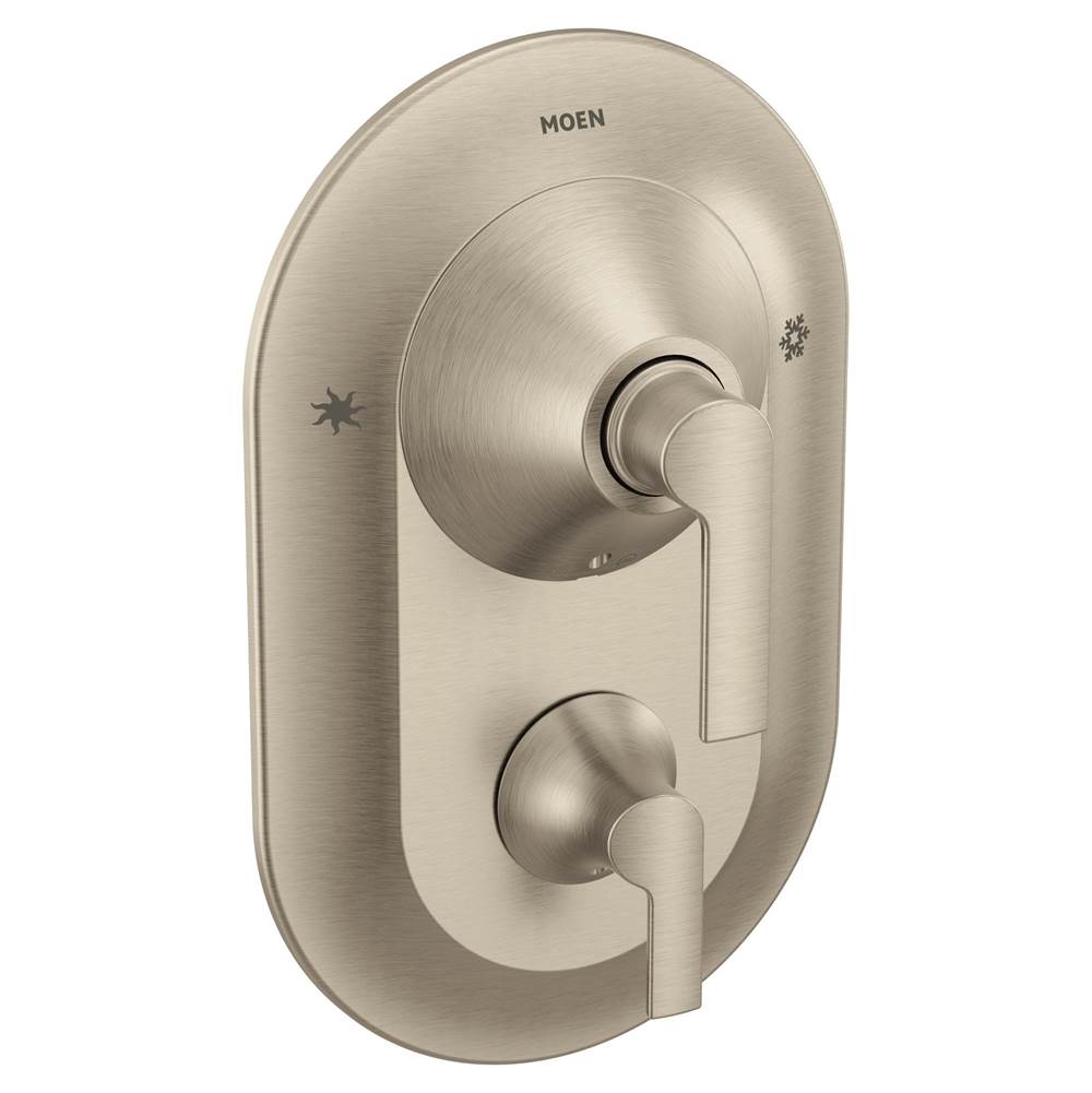 Moen - Doux Posi-Temp with Built-in 3-Function Transfer Valve Trim Kit, Valve Required, Brushed Nickel - Brushed Nickel