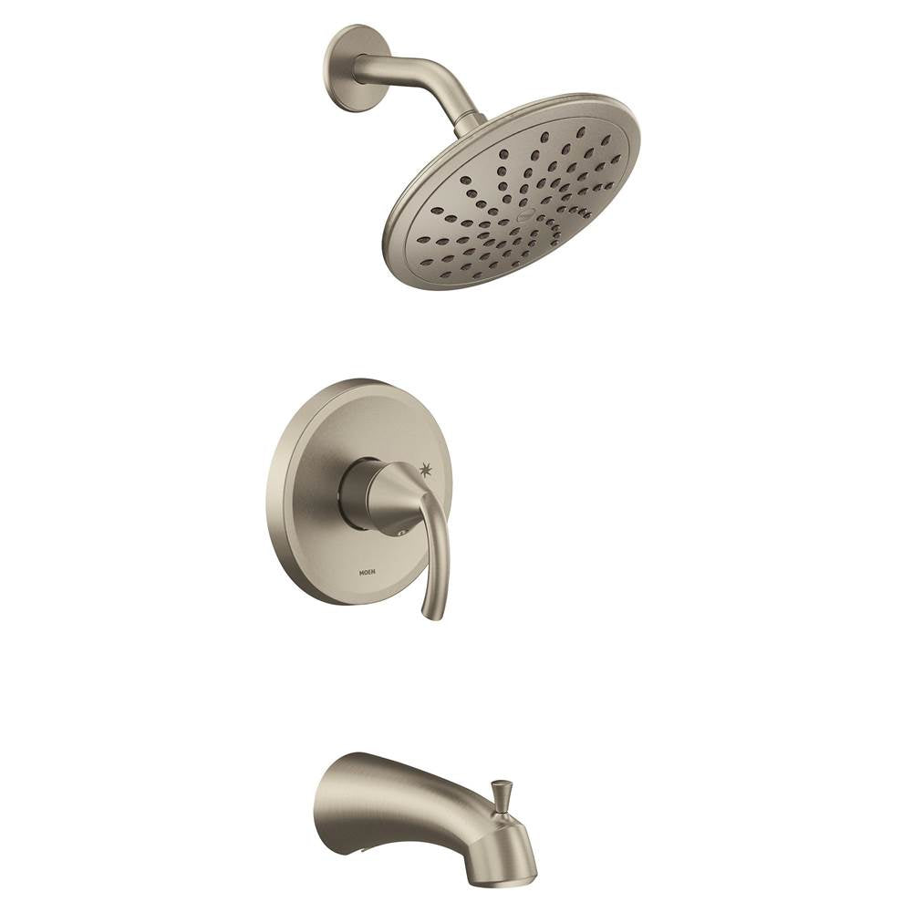 Moen - Glyde M-CORE 2-Series Eco Performance 1-Handle Tub and Shower Trim Kit in Brushed Nickel (Valve Sold Separately) - Brushed Nickel