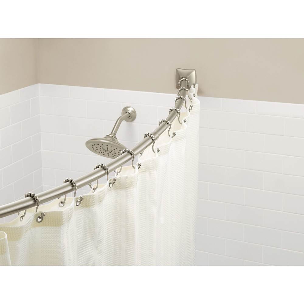 Brushed Gold Adjustable Curved Shower Rod