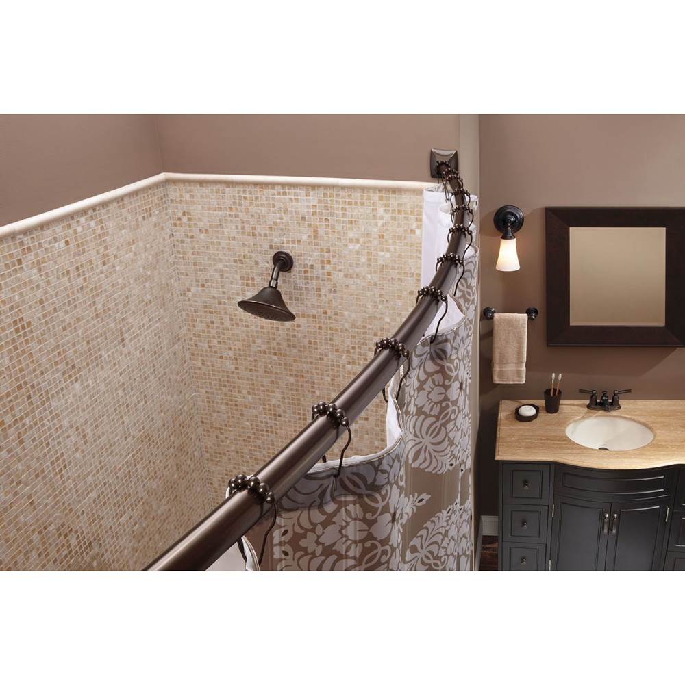 Brushed Gold Adjustable Curved Shower Rod