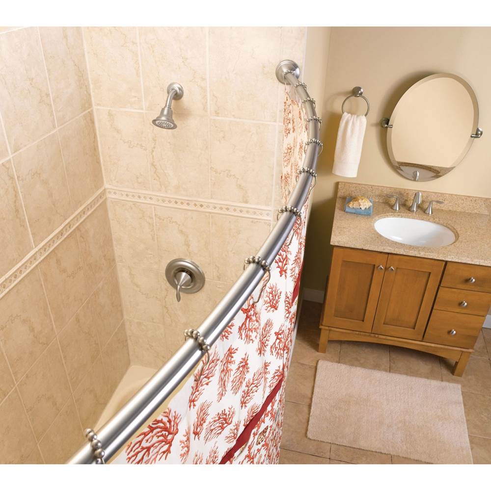 Brushed Nickel 5' Curved Shower Rod