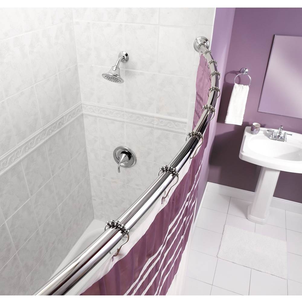 Brushed Nickel 5' Curved Shower Rod