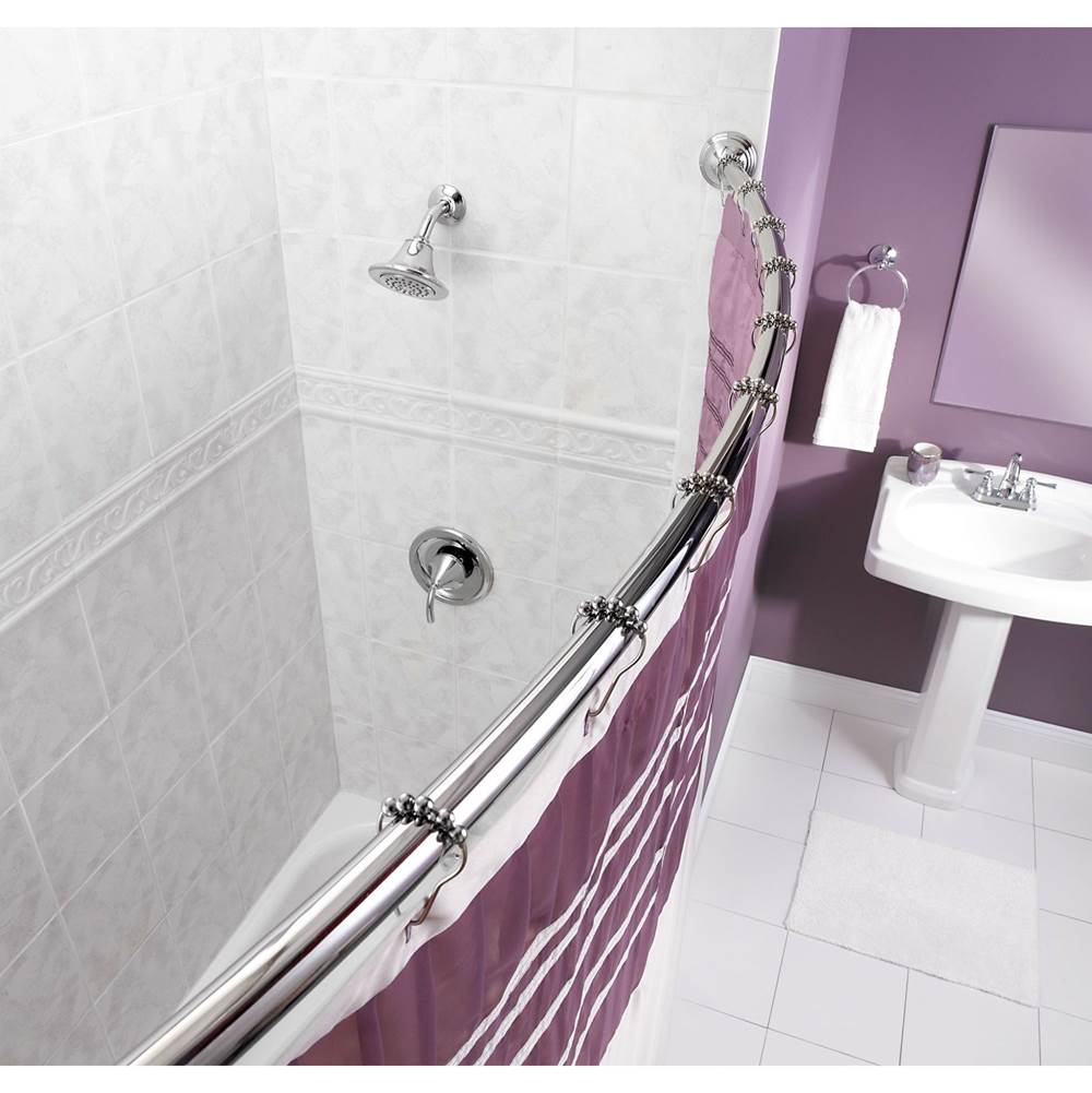 Brushed Nickel 5' Curved Shower Rod