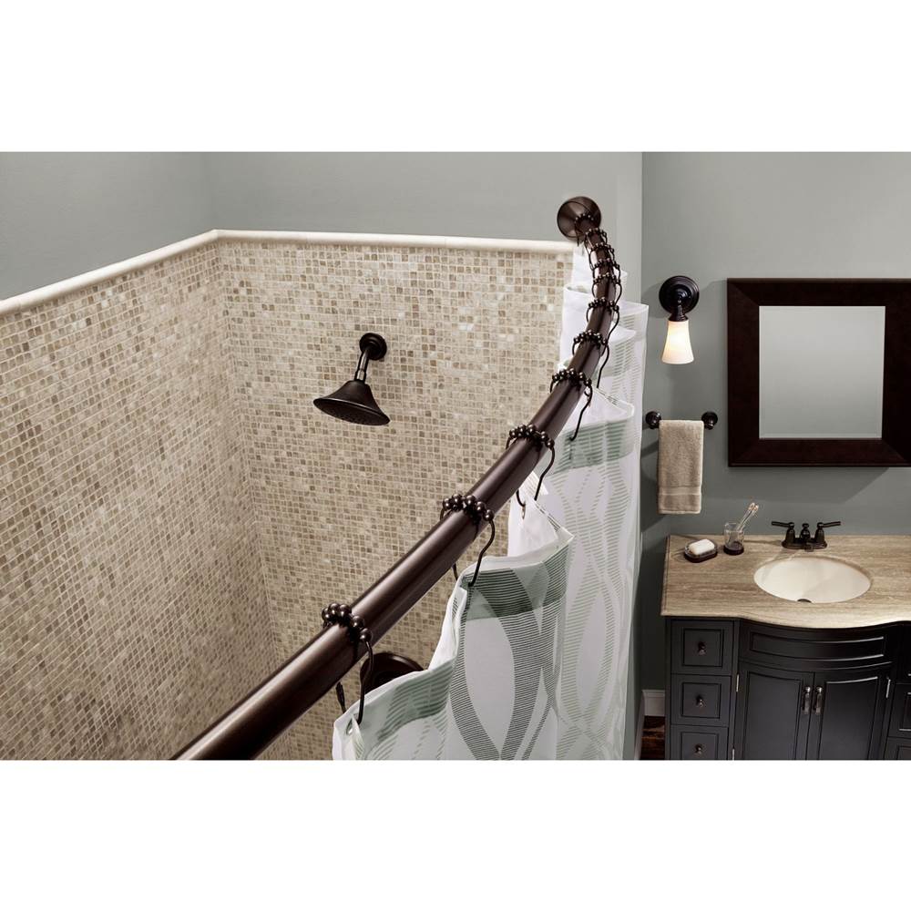 Brushed Nickel Tension Curved Shower Rods