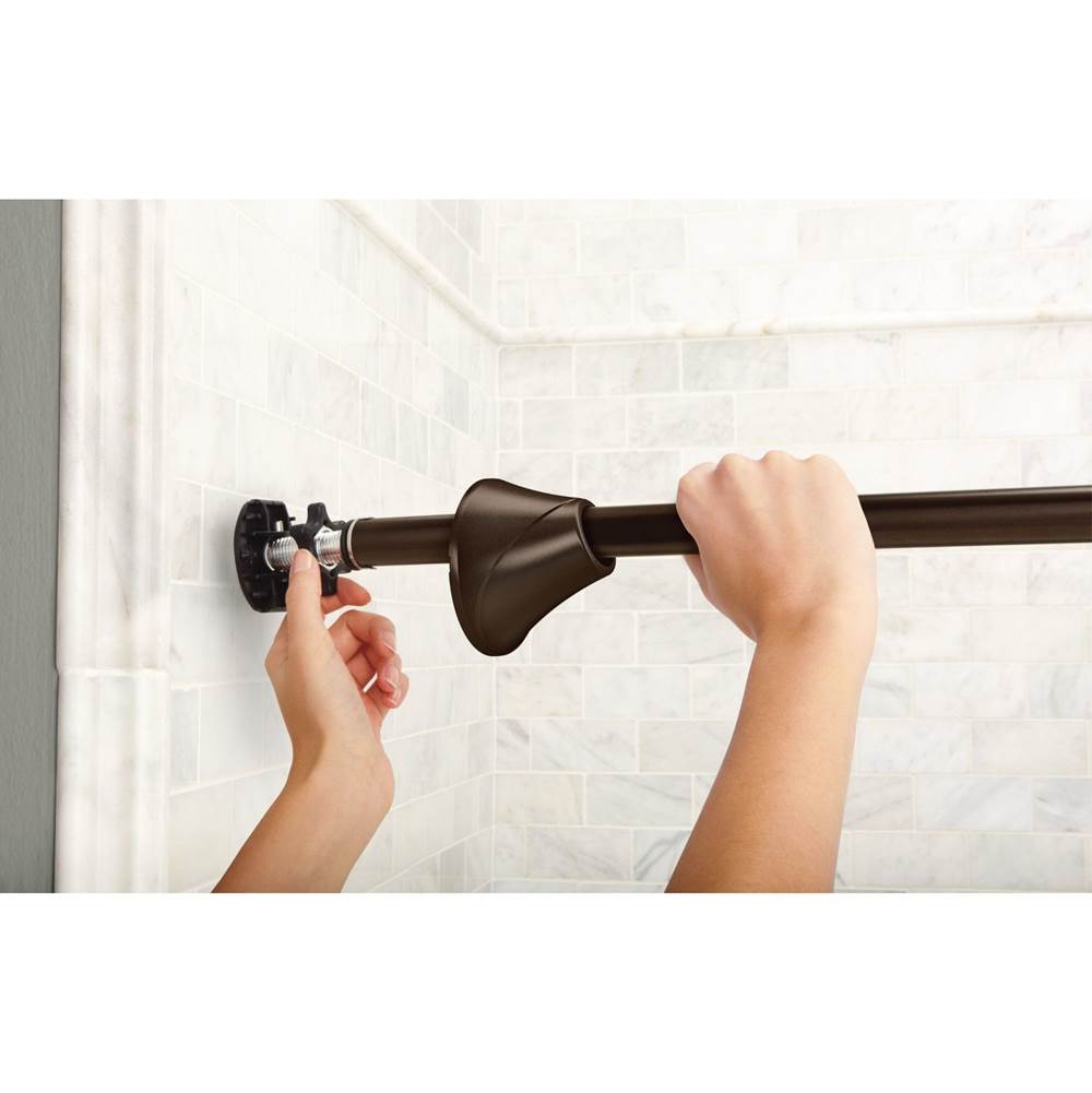 Brushed Nickel Tension Curved Shower Rods