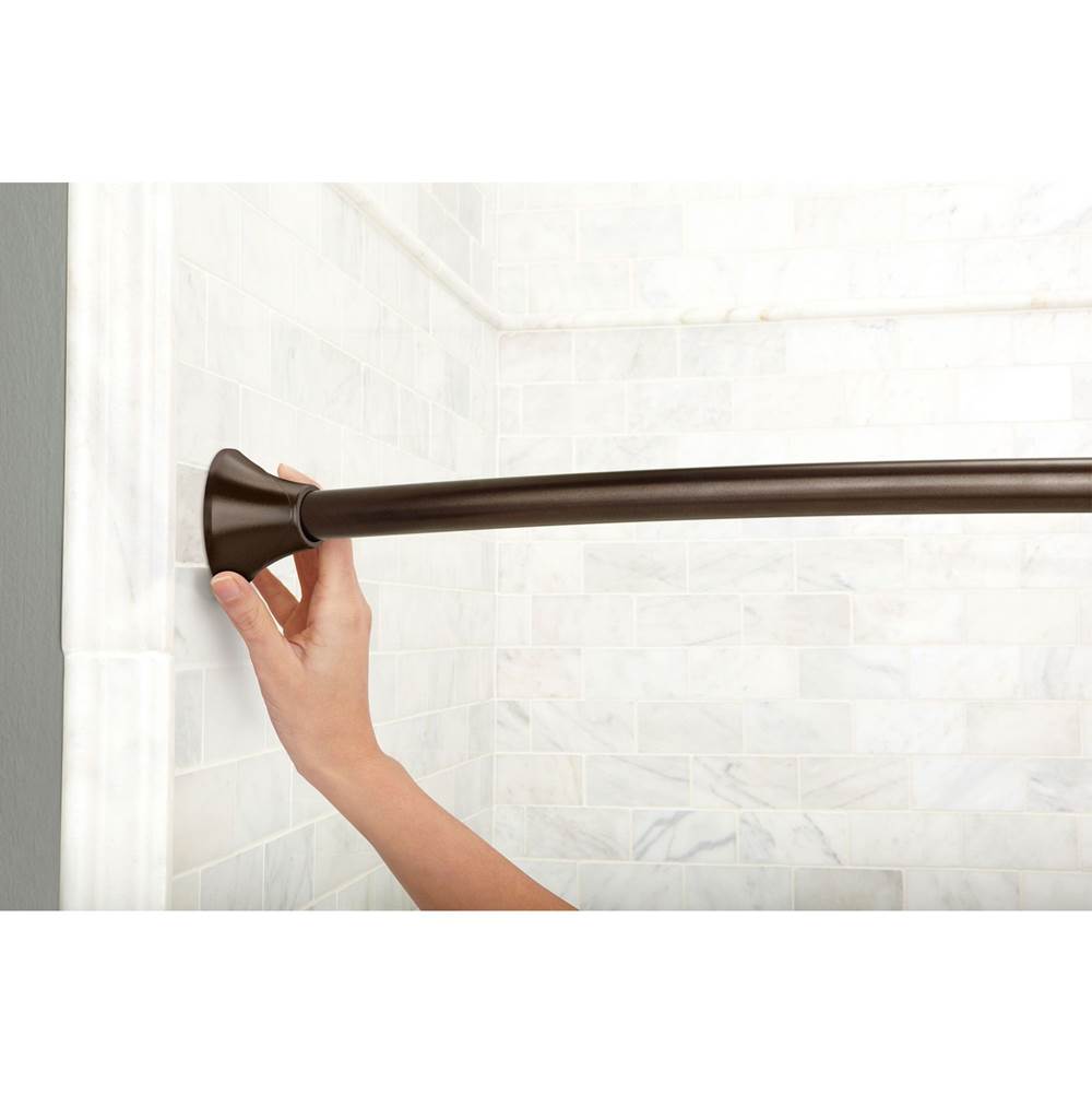 Brushed Nickel Tension Curved Shower Rods
