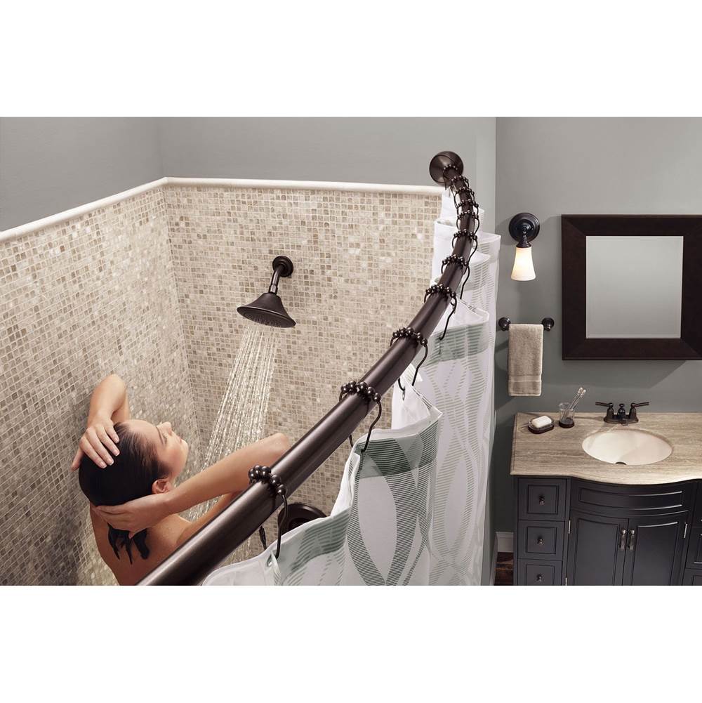 Brushed Nickel Tension Curved Shower Rods
