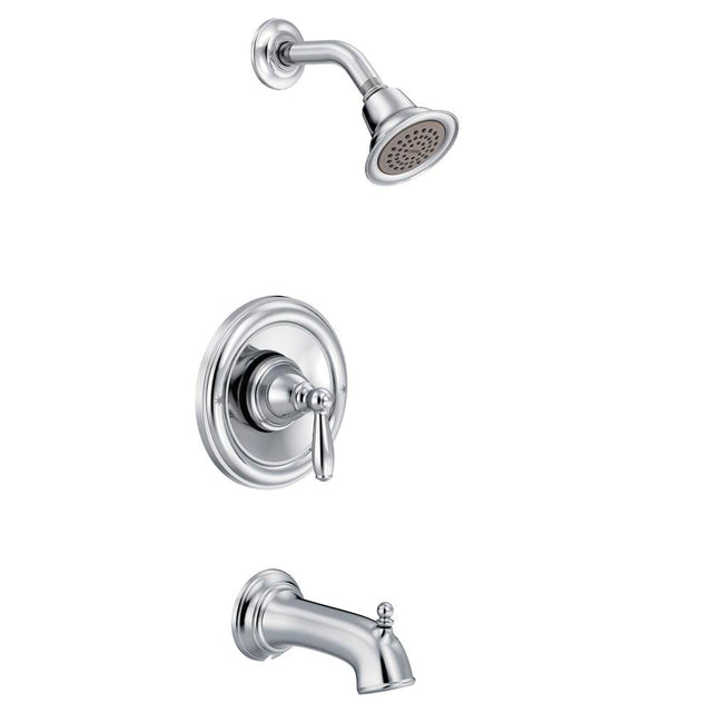 Moen - Brantford Single-Handle 1-Spray Posi-Temp Tub and Shower Faucet Trim Kit in Chrome (Valve Sold Separately) - Chrome