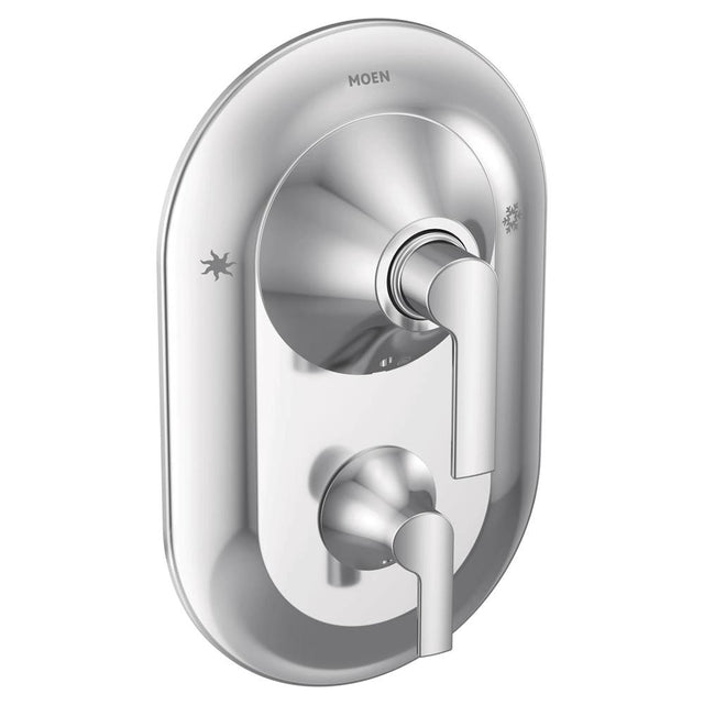 Moen - Doux Posi-Temp with Built-in 3-Function Transfer Valve Trim Kit, Valve Required, Chrome - Chrome