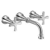Moen - Colinet Traditional Cross Handle Wall Mount Bathroom Faucet Trim, Valve Required, in Chrome - Chrome