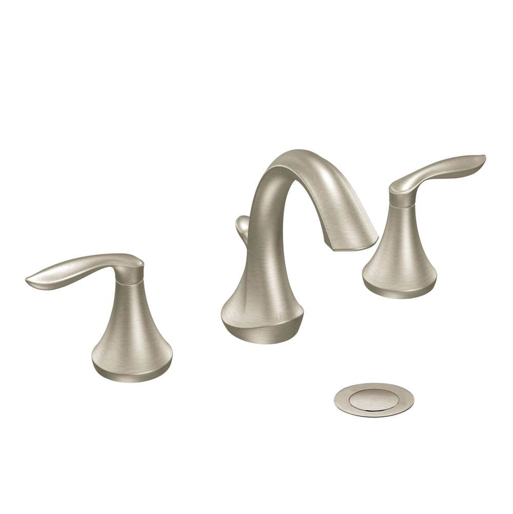 Moen - Eva 8 in. Widespread 2-Handle High-Arc Bathroom Faucet Trim Kit in Brushed Nickel (Valve Sold Separately) - Brushed Nickel