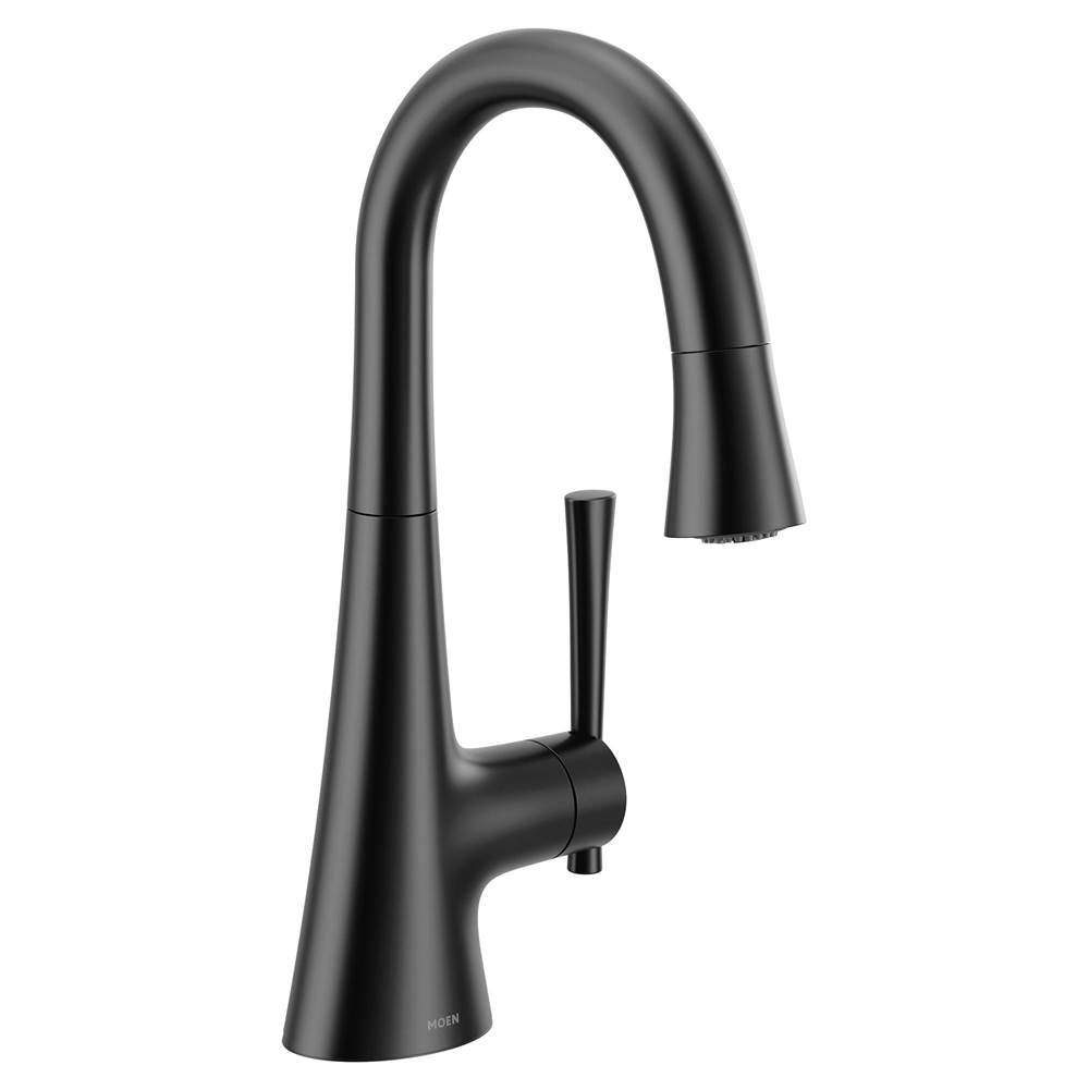Moen - Kurv Matte Black One-Handle High Arc Bar Faucet - Matte Black