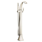 Moen - Voss One-Handle Freestanding Floor Mount Tub Filler with Handshower, Polished Nickel - Polished Nickel