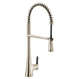 Moen - Sinema Single-Handle Pull-Down Sprayer Kitchen Faucet with Power Clean and Spring Spout in Polished Nickel - Polished Nickel