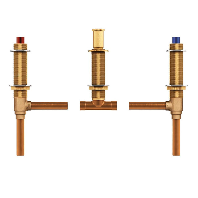 Moen - Two Handle 3-Hole Roman Tub Valve Adjustable 1/2-Inch CC Connection, Brass - Unfinished