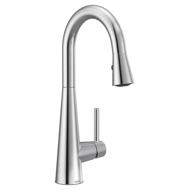 Moen - Sleek Single-Handle Pull-Down Sprayer Bar Faucet Featuring Reflex and Power Clean in Chrome - Chrome
