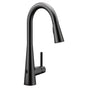 Moen - Sleek Motionsense Wave Sensor Touchless One-Handle High Arc Pulldown Modern Kitchen Faucet Featuring Power Clean, Matte Black - Matte Black