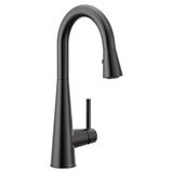 Moen - Sleek Single-Handle Pull-Down Sprayer Bar Faucet Featuring Reflex and Power Clean in Matte Black - Matte Black