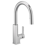 Moen - STo Smart Faucet Touchless Pull Down Sprayer Kitchen Faucet with Voice Control and Power Boost, Chrome - Chrome