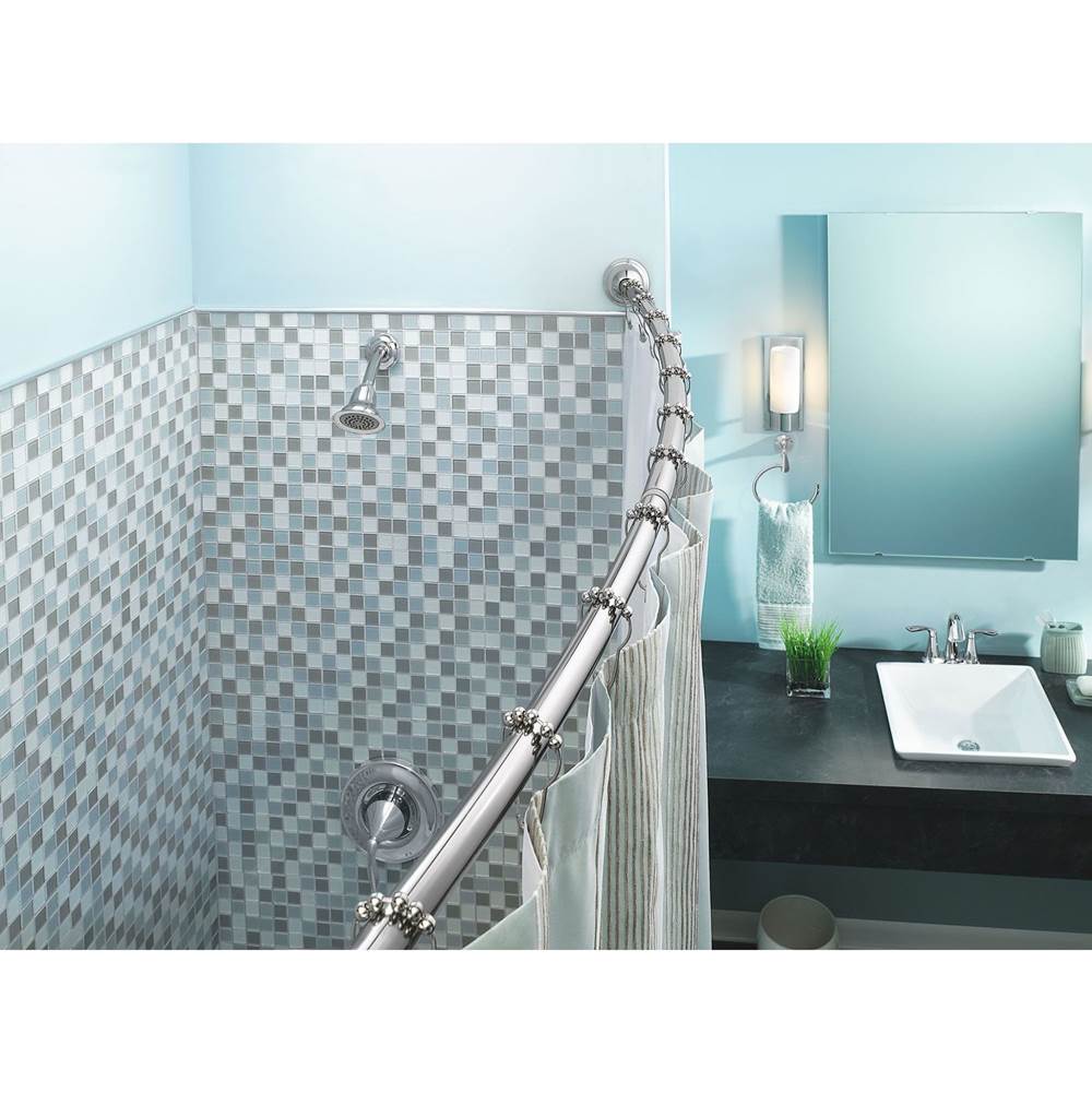 Matte Black Adjustable Curved Shower Rod