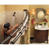 Matte Black Adjustable Curved Shower Rod
