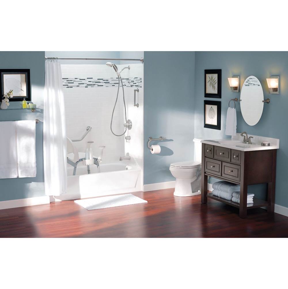 Brushed Nickel 24'' Grab Bar With Towel Bar