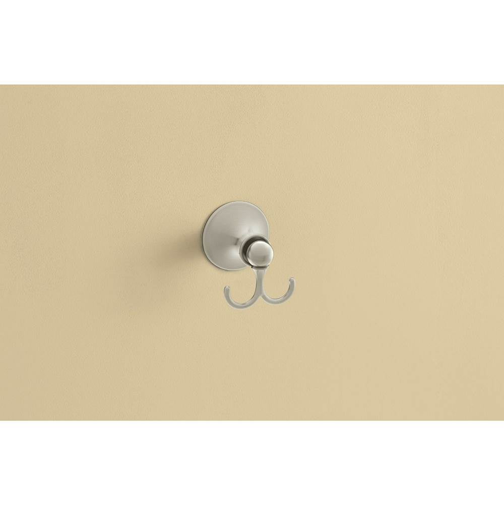 Brushed Nickel Double Robe Hook