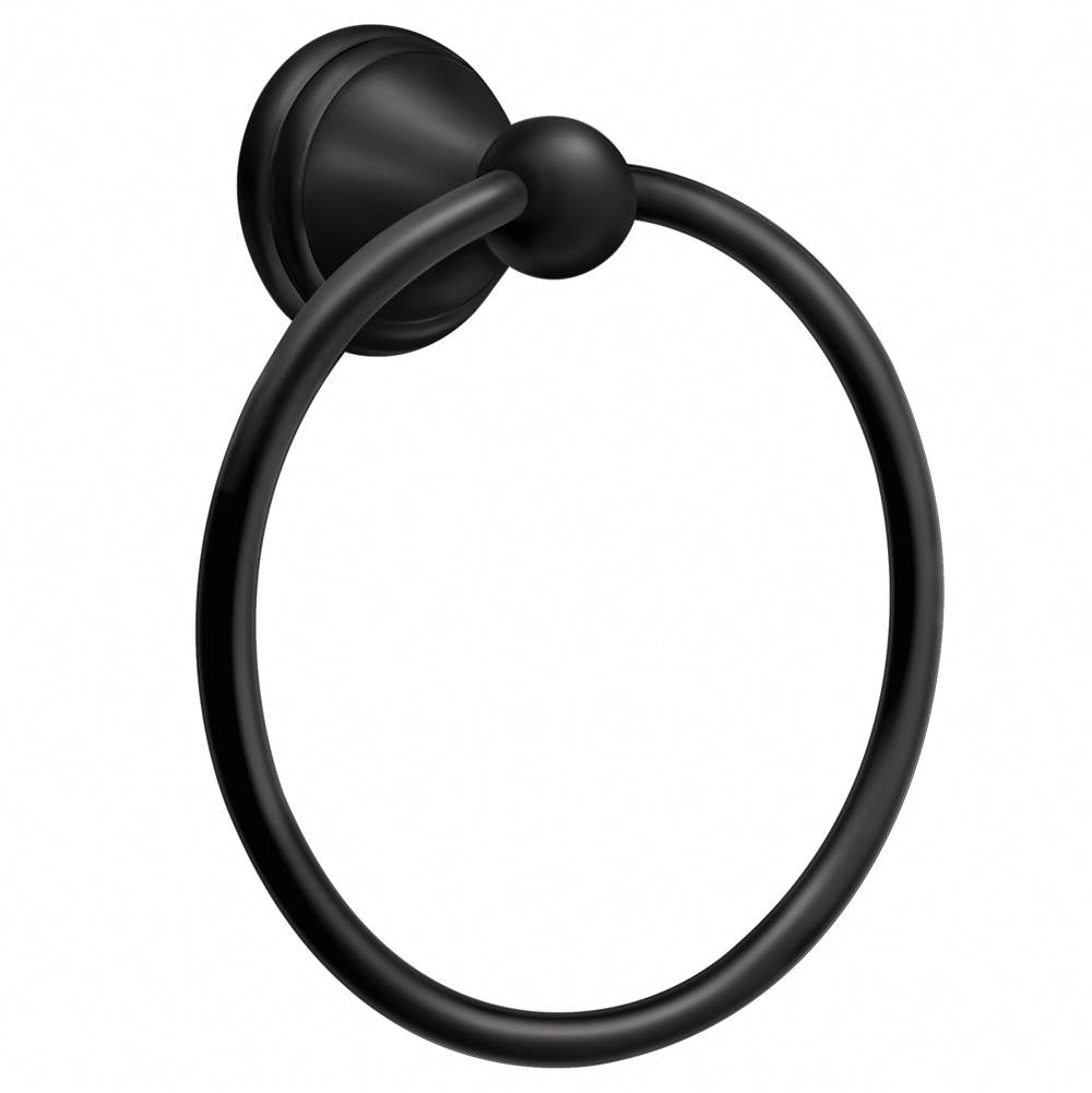 Moen - Matte Black Towel Ring - Matte Black