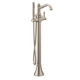 Moen - Belfield One-Handle Freestanding Floor Mount Tub Filler with Handshower, Brushed Nickel - Brushed Nickel