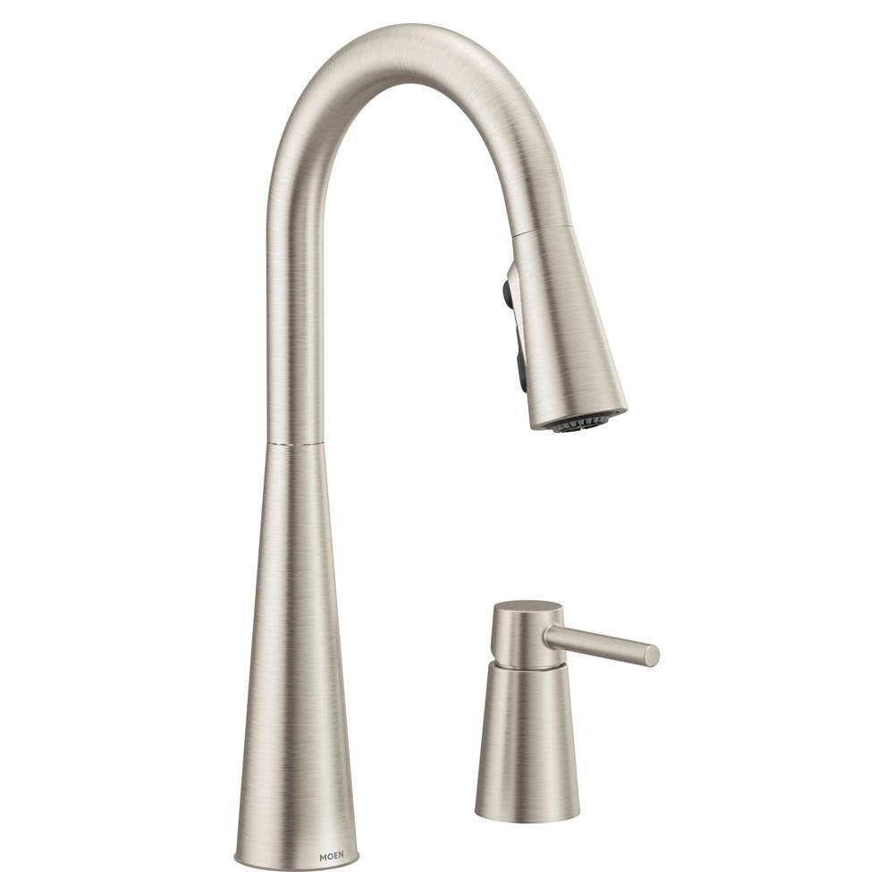 Moen - Sleek Single-Handle Standard Kitchen Faucet with Side Sprayer in Spot Resist Stainless - Spot Resist Stainless