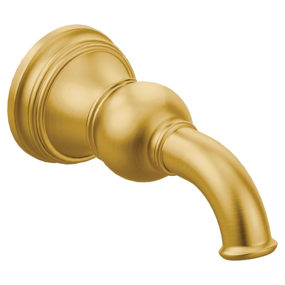 Moen - Weymouth 1/2-Inch Slip Fit Connection Non-Diverting Tub Spout, Brushed Gold - Brushed Gold